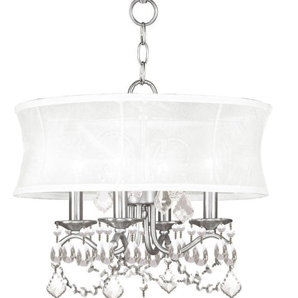 Four Light Dimmable Chandelier With Shades HomeRoots