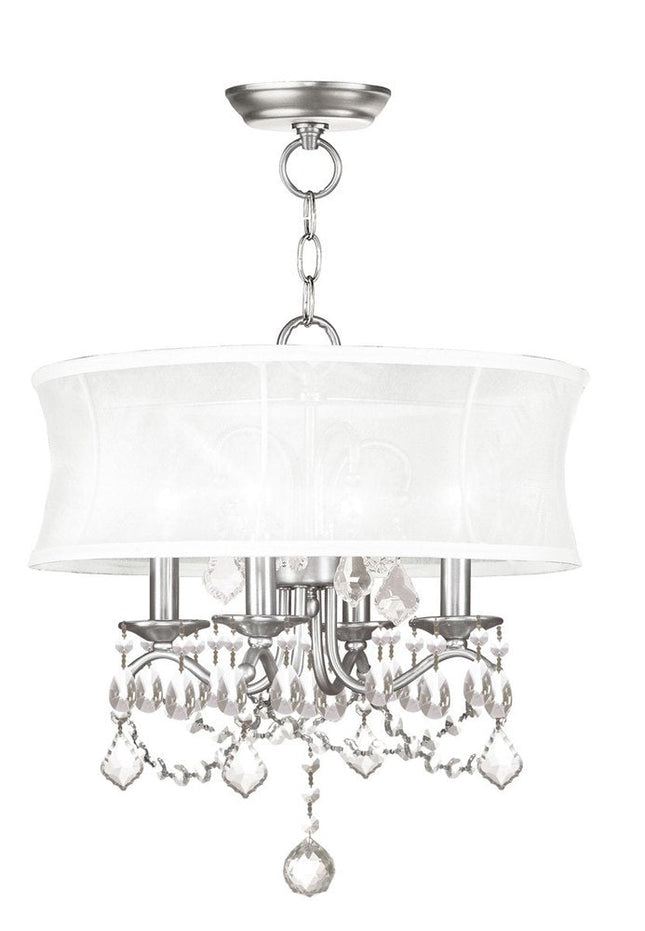 Four Light Dimmable Chandelier With Shades HomeRoots