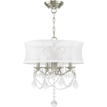 Four Light Dimmable Chandelier With Shades HomeRoots