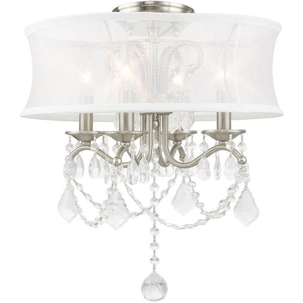 Four Light Dimmable Chandelier With Shades HomeRoots