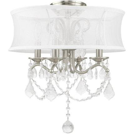 Four Light Dimmable Chandelier With Shades HomeRoots