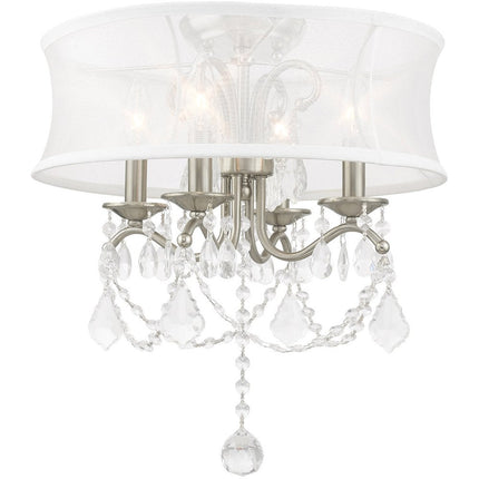 Four Light Dimmable Chandelier With Shades HomeRoots