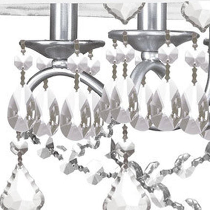 Nickel Five Light Metal Dimmable Chandelier With Shades