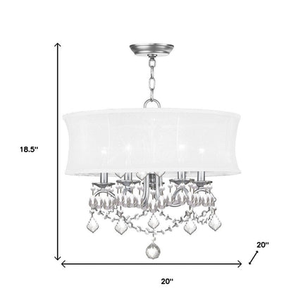 Five Light Dimmable Chandelier With Shades HomeRoots
