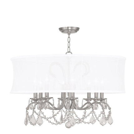 Eight Light Dimmable Chandelier With Shades HomeRoots