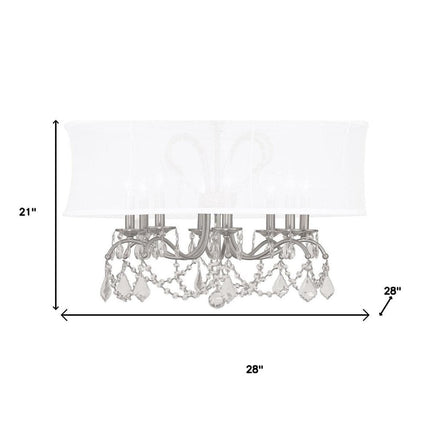 Eight Light Dimmable Chandelier With Shades HomeRoots