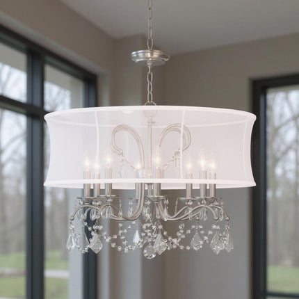Eight Light Dimmable Chandelier With Shades HomeRoots
