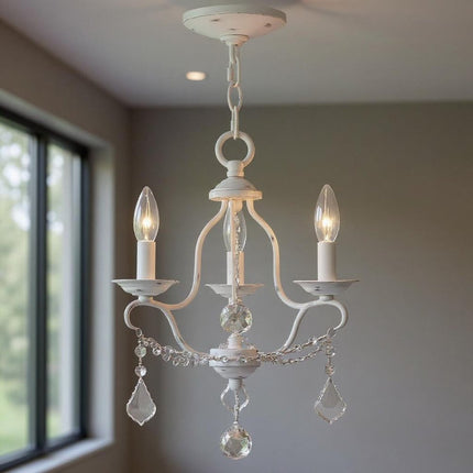 Three Light Dimmable Chandelier With Shades HomeRoots