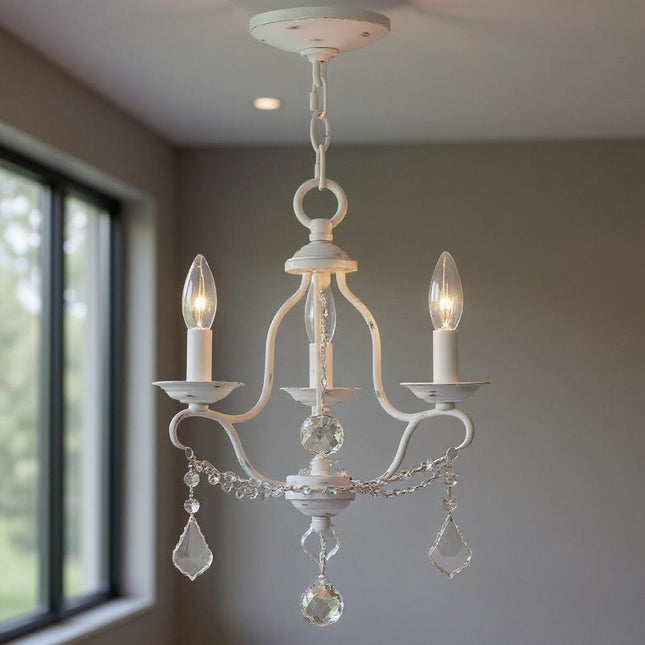 Three Light Dimmable Chandelier With Shades HomeRoots