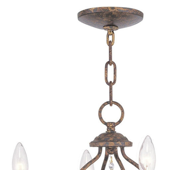 Bronze Four Light Metal Dimmable Chandelier With Shades HomeRoots