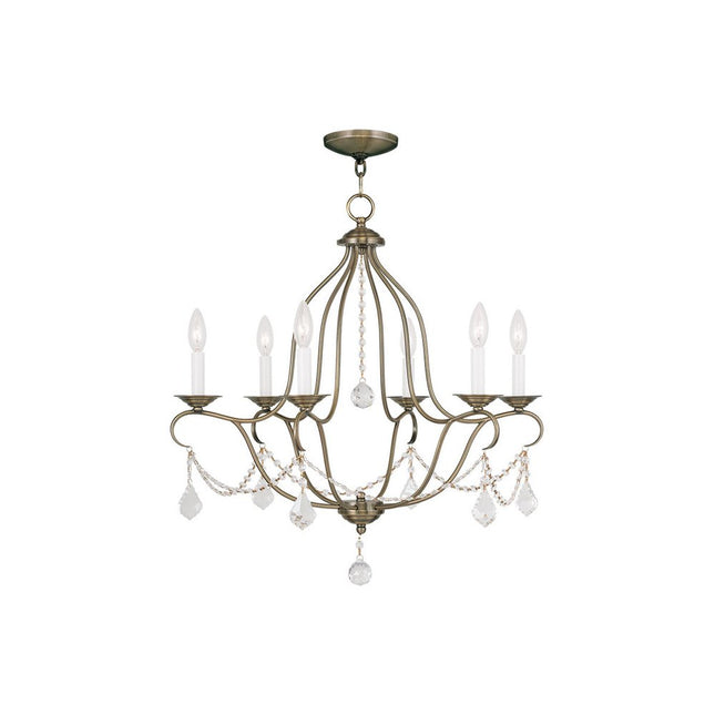 Six Light Dimmable Chandelier With Shades HomeRoots