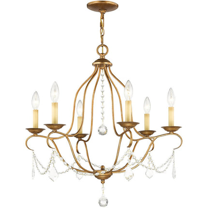 Six Light Dimmable Chandelier With Shades HomeRoots
