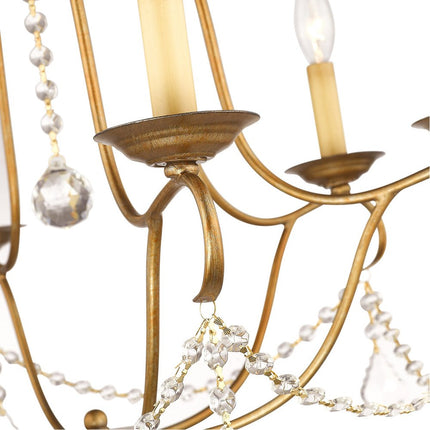 Six Light Dimmable Chandelier With Shades HomeRoots