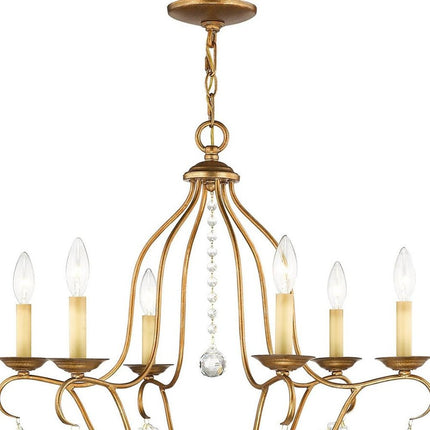 Six Light Dimmable Chandelier With Shades HomeRoots