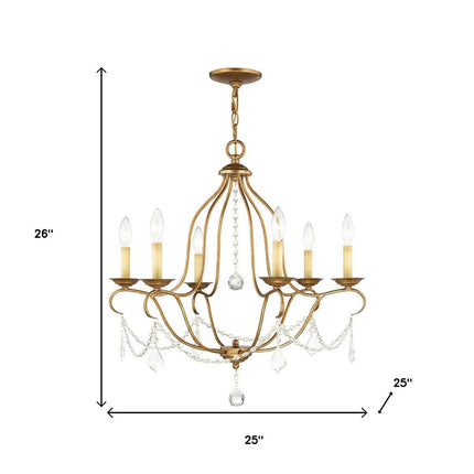 Six Light Dimmable Chandelier With Shades HomeRoots