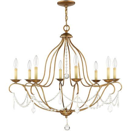 Eight Light Dimmable Chandelier With Shades HomeRoots