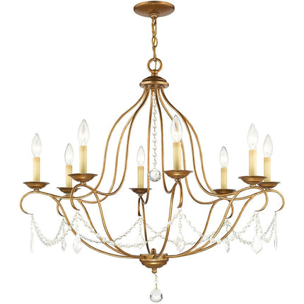 Eight Light Dimmable Chandelier With Shades HomeRoots