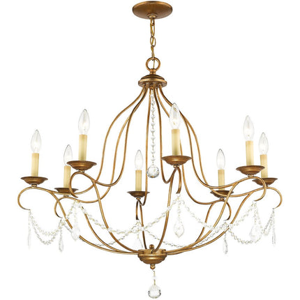 Eight Light Dimmable Chandelier With Shades HomeRoots