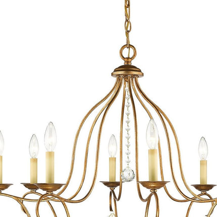 Eight Light Dimmable Chandelier With Shades HomeRoots