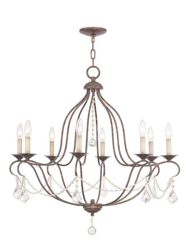 Eight Light Dimmable Chandelier With Shades HomeRoots