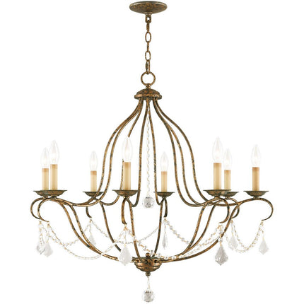Eight Light Dimmable Chandelier With Shades HomeRoots