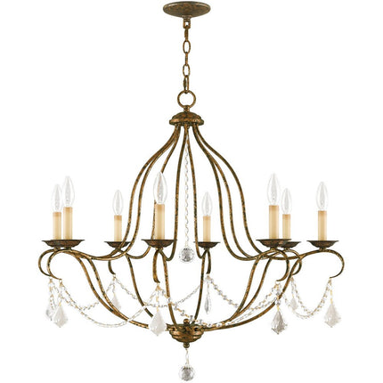 Eight Light Dimmable Chandelier With Shades HomeRoots