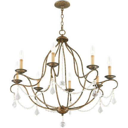 Eight Light Dimmable Chandelier With Shades HomeRoots