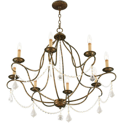 Eight Light Dimmable Chandelier With Shades HomeRoots