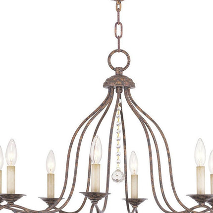 Eight Light Dimmable Chandelier With Shades HomeRoots