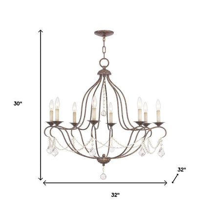 Eight Light Dimmable Chandelier With Shades HomeRoots