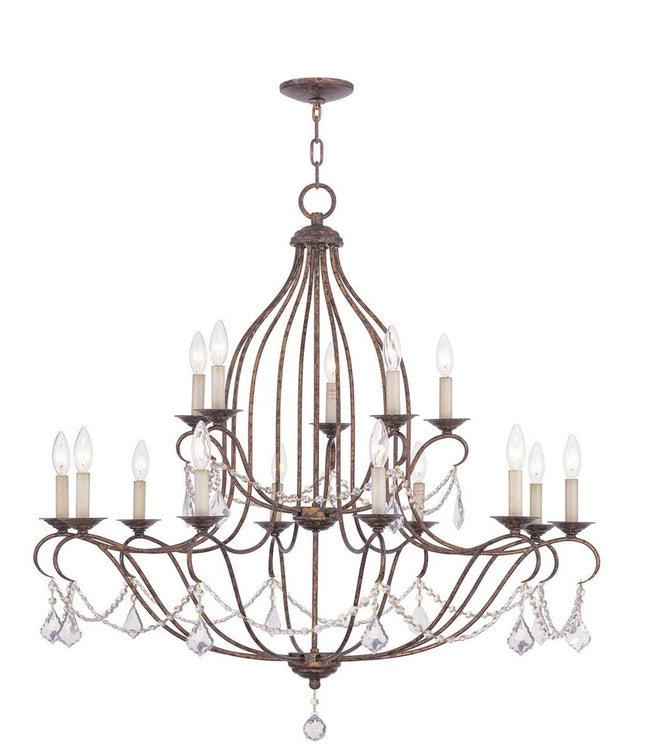 Bronze Multi Light Metal Dimmable Chandelier With Shades HomeRoots