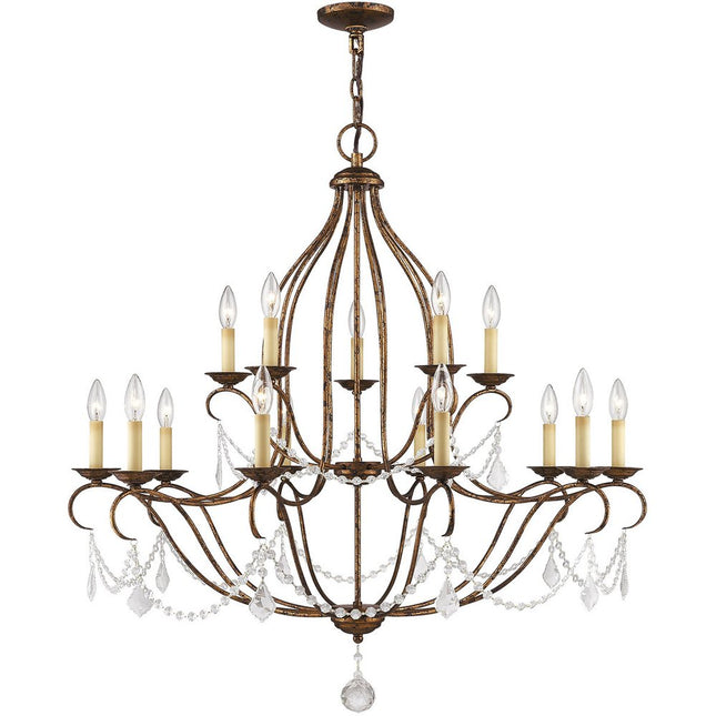 Bronze Multi Light Metal Dimmable Chandelier With Shades HomeRoots