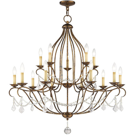 Bronze Multi Light Metal Dimmable Chandelier With Shades