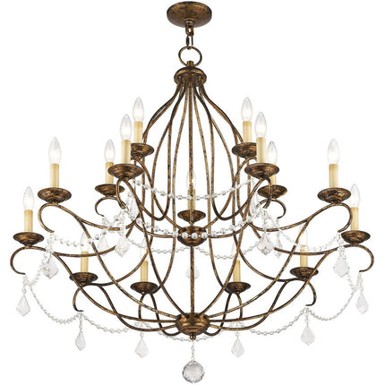 Bronze Multi Light Metal Dimmable Chandelier With Shades