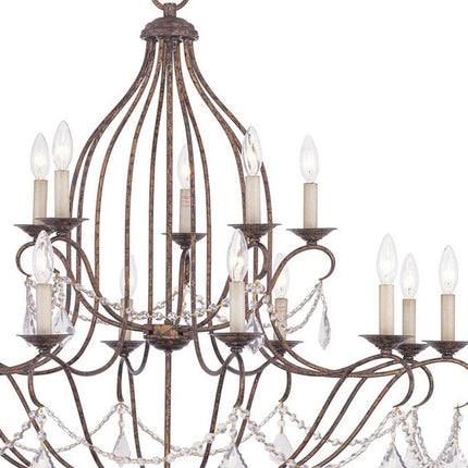 Bronze Multi Light Metal Dimmable Chandelier With Shades