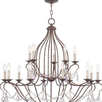 Bronze Multi Light Metal Dimmable Chandelier With Shades
