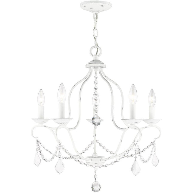 Five Light Dimmable Chandelier With Shades HomeRoots
