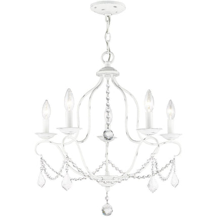 Five Light Dimmable Chandelier With Shades HomeRoots