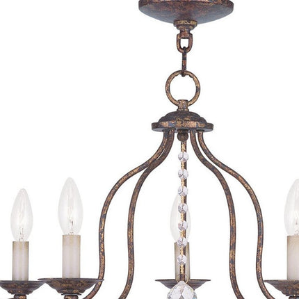 Five Light Dimmable Chandelier With Shades HomeRoots