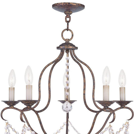 Five Light Dimmable Chandelier With Shades HomeRoots