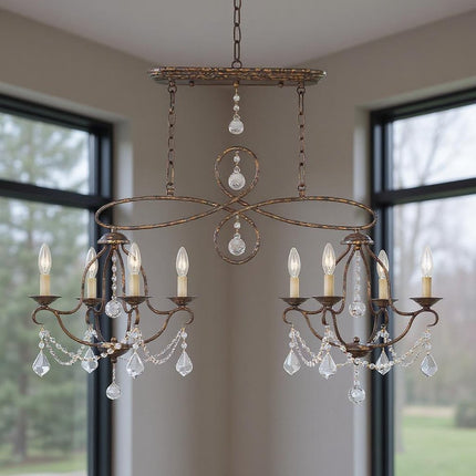 Eight Light Dimmable Chandelier With Shades HomeRoots