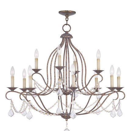 Twelve Light Dimmable Chandelier With Shades HomeRoots