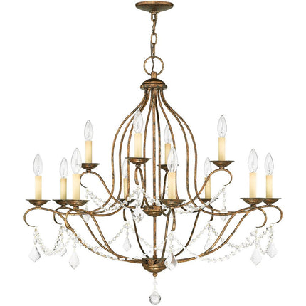 Twelve Light Dimmable Chandelier With Shades HomeRoots