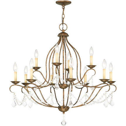 Twelve Light Dimmable Chandelier With Shades HomeRoots