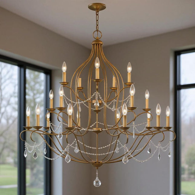 Twelve Light Dimmable Chandelier With Shades HomeRoots