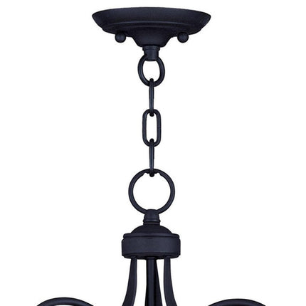 Black Three Light Dimmable Chandelier With Shades HomeRoots