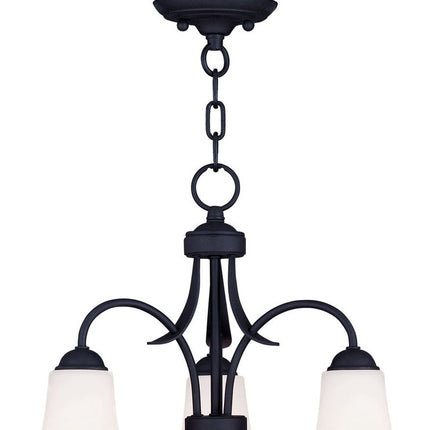 Black Three Light Dimmable Chandelier With Shades HomeRoots