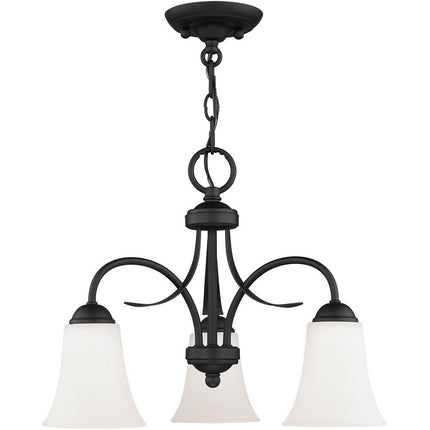 Black Three Light Metal Dimmable Chandelier With Shades