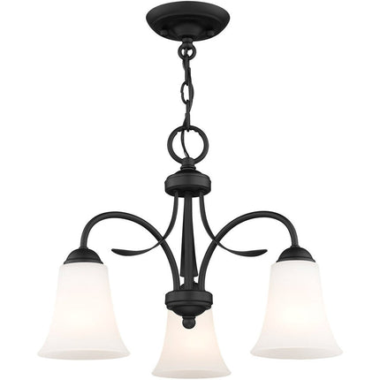 Black Three Light Dimmable Chandelier With Shades HomeRoots