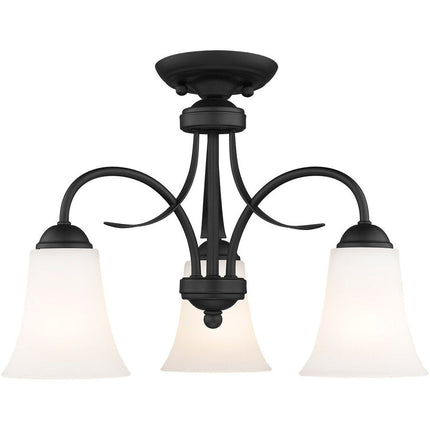 Black Three Light Dimmable Chandelier With Shades HomeRoots